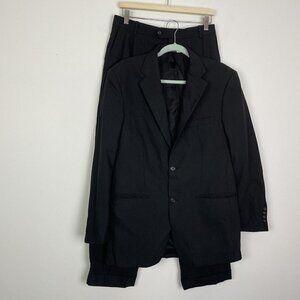 Pronto Uomo Sports Coat Blazer Pants Wool 33 Waist 22 Chest  Black